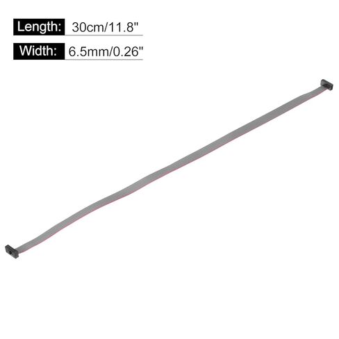 Generic IDC 10Pin Flat Ribbon Cable, 1.27mm Pitch FC to FC Connector 30cm Length Grey Jumper Wire for Computer LED Display DVD, 2Pcs in Saudi Arabia