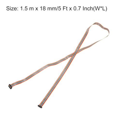 Generic IDC Rainbow Wire Flat Ribbon Cable 2.54mm Pitch 14 Pin Connection Line FC Dual Female Black Connector for DIY Experiment 5 Ft Length 1 Pcs in Saudi Arabia