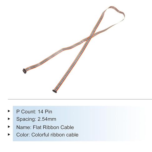 Generic IDC Rainbow Wire Flat Ribbon Cable 2.54mm Pitch 14 Pin Connection Line FC Dual Female Black Connector for DIY Experiment 5 Ft Length 1 Pcs in Saudi Arabia