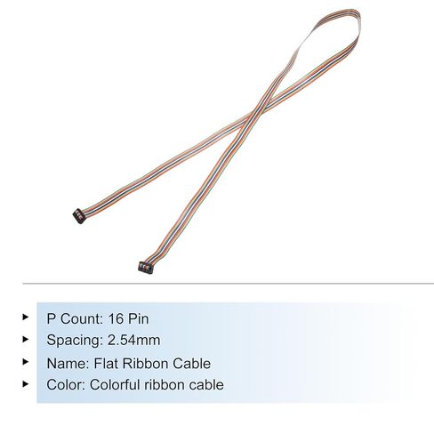 Generic IDC Rainbow Wire Flat Ribbon Cable 2.54mm Pitch 16 Pin Connection Line FC Dual Female Black Connector for DIY Experiment 5 Ft Length 1 Pcs in Saudi Arabia