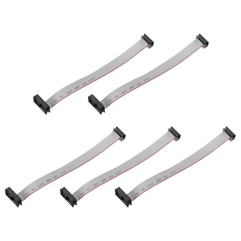 Generic 5 Pcs IDC Flat Ribbon Cable, 2.54mm Pitch 13mm Width 15cm Long 10 to 16 Pin FC to FC Flat Ribbon Connector Jumper Wire for PC, LED Displays in Kuwait