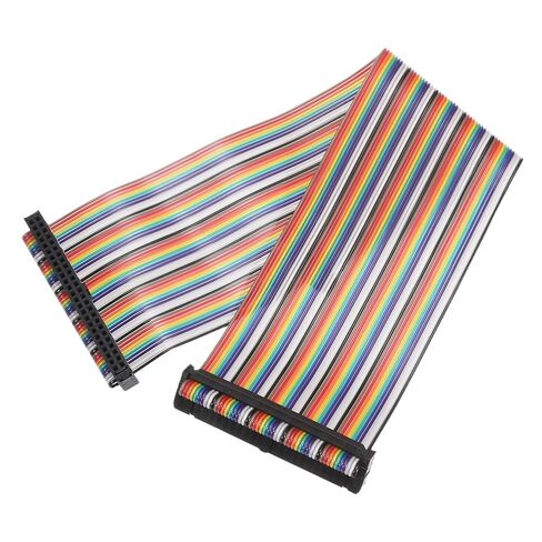 Generic IDC Rainbow Wire Flat Ribbon Cable 2.54mm Pitch 50 Pin Connection Line FC Dual Female Black Connector for DIY Experiment 1 Ft Length 1 Pcs in Saudi Arabia