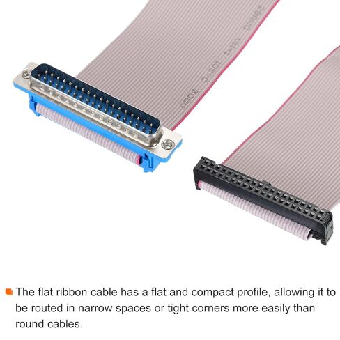 Generic 40Pin Flat Ribbon Cable Grey DB37 Male to FC-40P 2.54mm Pitch 30cm Length DB Serial Port Cable for Computer, LED Display, DVD with 2 Screws in Saudi Arabia
