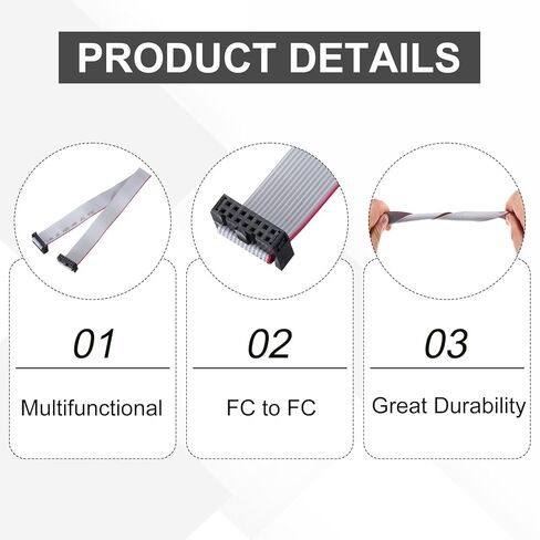 Generic 4 قطع IDC كابل الشريط المسطح، 2.54 مم الملعب 17 مم العرض 30 سم الطول 14 دبوس FC إلى FC سلك توصيل الشريط المسطح للكمبيوتر الشخصي، شاشات LED in Saudi Arabia