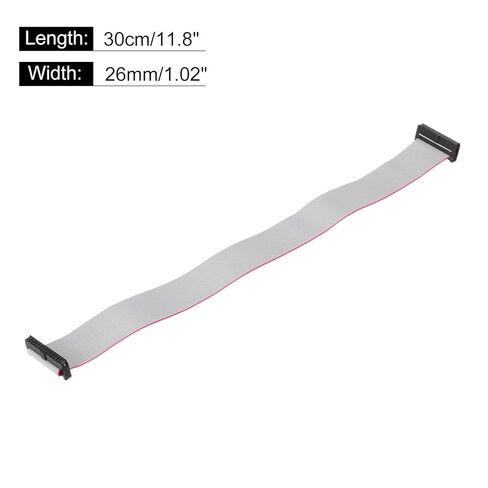 Generic IDC 26Pin Flat Ribbon Cable, 2.0mm Pitch FC to FC Connector 30cm Length Grey Jumper Wire for Computer LED Display DVD, 2Pcs in Saudi Arabia