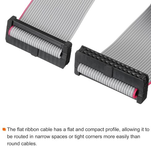 Generic IDC 26Pin Flat Ribbon Cable, 2.0mm Pitch FC to FC Connector 30cm Length Grey Jumper Wire for Computer LED Display DVD, 2Pcs in Saudi Arabia