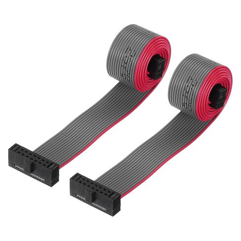 Generic IDC 14Pin Flat Ribbon Cable, 1.27mm Pitch FC to FC Connector 30cm Length Grey Jumper Wire for Computer LED Display DVD, 2Pcs in Saudi Arabia