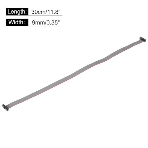 Generic IDC 14Pin Flat Ribbon Cable, 1.27mm Pitch FC to FC Connector 30cm Length Grey Jumper Wire for Computer LED Display DVD, 2Pcs in Saudi Arabia