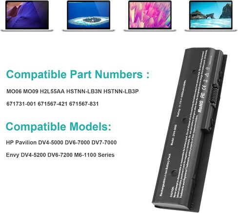 Futurebatt MO06 MO09 671731-001 بطارية الكمبيوتر المحمول ل HP جناح DV4-5000 DV6-7000 DV7-7000 الحسد DV4-5200 DV6-7200 M6-1100 سلسلة in Kuwait