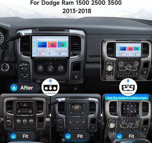 Dasaita 8GB+256GB Car Stereo Radio for 2013-2018 Dodge Ram 1500 2500 3500, Wireless Apple Carplay & Android Auto, Plug and Play 10.2'' Android13 GPS Navigation Head Unit, Voice Control, 4G LTE/5G WiFi in Saudi Arabia