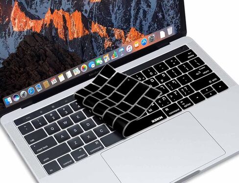 XSKN Hebrew/English Silicone Keyboard Cover Skin and Touchbar Protector for MacBook Pro 13 A1706 A1989 MacBook Pro 15 A1707 A1990 with Touch Bar Retina Display US Version in Saudi Arabia