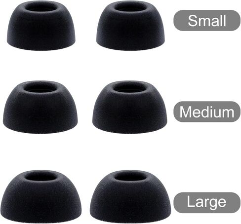 Klowcok Foam Ear Tips Replacement for OnePlus Buds 4 / Nord Buds 3 / Buds Pro 3 / Buds 3 Earbuds, 3 Pairs (S/M/L) Black in Kuwait