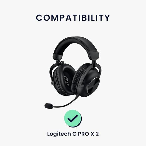 kwmobile Ear Pads Compatible with Logitech G PRO X 2 Earpads - 2X Replacement for Headphones - Black in Saudi Arabia