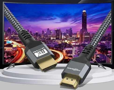 8K 10K 4K HDMI 2.1 Cable 48Gbps 3.3FT, Ultra High Speed HDMI Cords(8K@60Hz 7680x4320, 4K@120Hz) eARC HDR10 HDCP 2.2 & 2.3 3D, Compatible with PS5/PS4/X-Box/Roku TV/HDTV/Blu-ray/LG/Samsung QLED in Saudi Arabia
