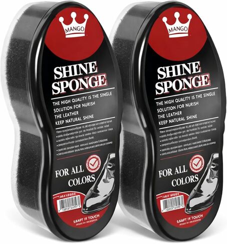 2 PCS Shine Sponge Shoe Polish للجلد والأحذية والأحذية ، مع خزان تجديد ذاتي ، إجمالي 2.4 أونصة ، واضحة لا يوجد لون غير محايد in Saudi Arabia