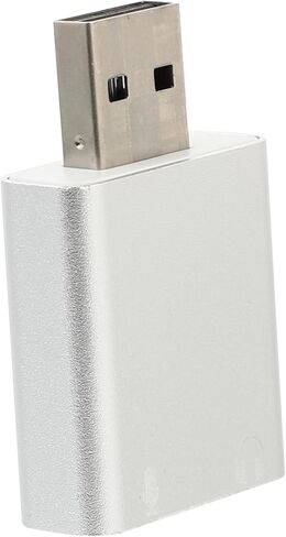 HOMSFOU USB ستيريو محول الصوت قناة الصوت المحيطي الصوت الخارجي USB سماعة رأس ميكروفون جاك سبائك الألومنيوم المدمجة لسطح المكتب المحمول in Kuwait