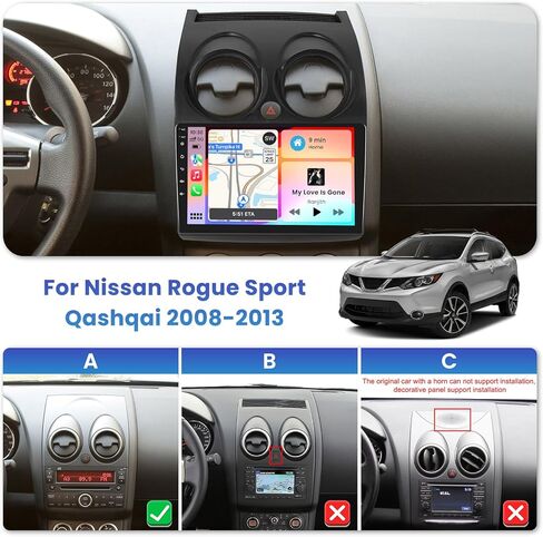 [2G+64G] Android Car Stereo for Nissan Rogue Sport 2007-2015 with Wireless Carplay Android Auto, 9 Inch HD Touchscreen Car Radio with GPS WiFi Bluetooth FM/RDS EQ SWC Backup Camera MIC in Saudi Arabia