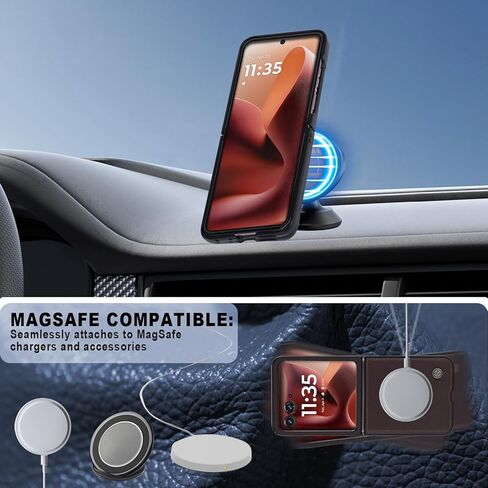 حافظة مغناطيسية من الجلد الطبيعي من ASAPDOS لهاتف Motorola Razr 2025 Ultra [متوافقة مع MagSafe]، واقي شاشة مدمج وغطاء حماية رفيع رفيع in Kuwait