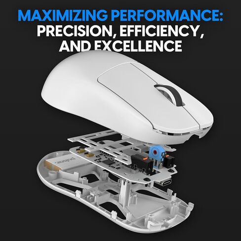 Pulsar Gaming Gears X2H Wireless Gaming Mouse, Ultra Lightweight 1.90 oz (54 g), Symmetrical, Optical Switch, 2.4 Ghz 1 ms, 26000 DPI, PAW3395 Sensor (Medium, Wireless, White) (Renewed) in Saudi Arabia