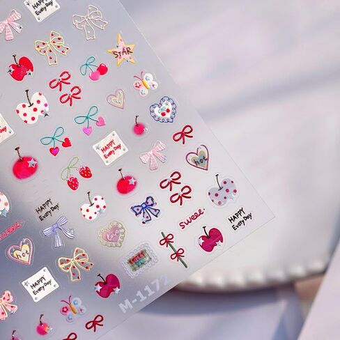 Small Cute Sticker 3D Relief Design Decals for iPhone 17 PRO / 17 PROMAX Cell Phone Camera Screen Lens,for NintendSwitch Game Handle Controllers，Scrapbooking Laptop Diary Planner Collage DIY (M-1172) in Kuwait