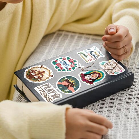 SigyoJeom 200PCS Catholic Stickers, Religious Stickers for Kid Adult - Saint Virgin Mary Sacred Heart, Waterproof Bible Jesus Vinyl Decals, Catholic Gift Bulk for Women in Kuwait