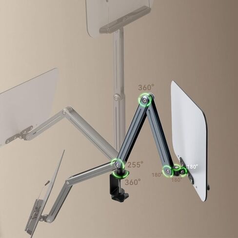 Flexible Tablet and Laptop Arm Stand,Arm Mount Easy Height Adjustment for Optimals Ergonomics in Office Home Study Read in Saudi Arabia