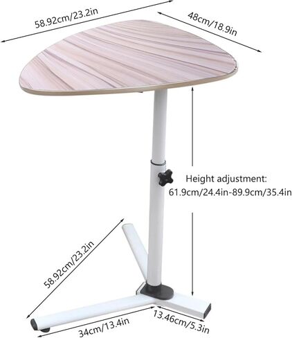 طاولة جانبية للكمبيوتر المحمول قابلة لتعديل الارتفاع (أبيض) in Kuwait