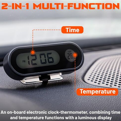 Riloer Car Digital Display Electronic Clock, LED Luminous Thermometer Automotive Replacement Clock for Car Truck in Saudi Arabia