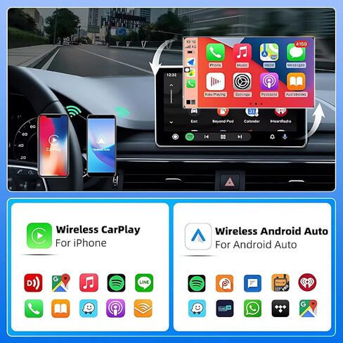 Android Auto Wireless Adapter,Wireless Android Auto Adapter,Wireless Carplay Adapter for iPhone,Fast Connect, Easy Plug & Play Setup,5.8GHz WiFi, Compatible with iOS 10+,Mini Size,USB/Type C in Saudi Arabia