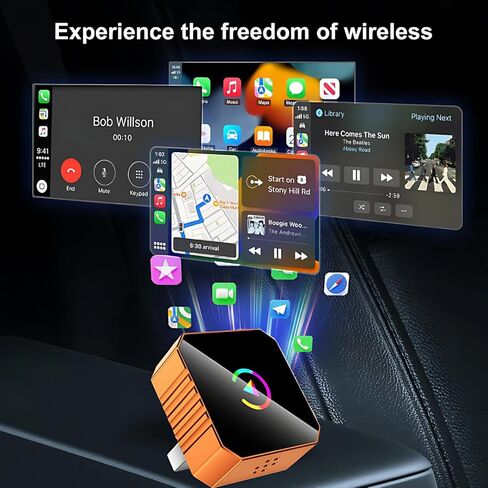 Android Auto Wireless Adapter,Wireless Android Auto Adapter,Wireless Carplay Adapter for iPhone,Fast Connect, Easy Plug & Play Setup,5.8GHz WiFi, Compatible with iOS 10+,Mini Size,USB/Type C in Saudi Arabia