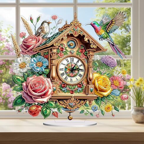 ARTOPET VINTAGE CLATCHS DIY Diam Miamond Skwork Clock Ornaments التصميم الإبداعي للحيوانات الأليفة الماس اللوحة الطاولة الحلي على الوجهين من جانب الماس. in Saudi Arabia
