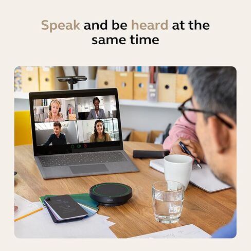 Jabra Speak2 55 Wireless Bluetooth Speakerphone (2025 Edition) - Portable Speaker with 4 Noise-Cancelling Mics - Certified Microsoft Teams Speaker - Dark Grey (Renewed) in Saudi Arabia