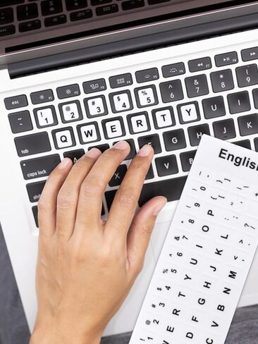 قطعتان من ملصقات لوحة المفاتيح الإنجليزية، ملصق لوحة المفاتيح العالمي، ملصقات بديلة للحروف الأبجدية للكمبيوتر المحمول والكمبيوتر المحمول وسطح المكتب in Saudi Arabia
