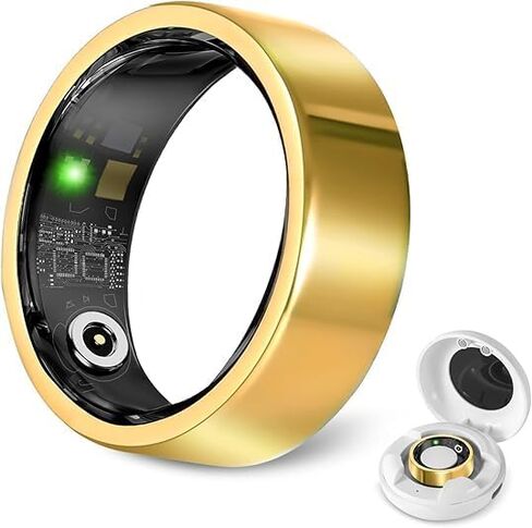 Smart Ring for Men Women, Fitness Tracker Health Ring with Sleep Monitoring, No APP Subscription, 10-Day Battery Life, Stress/Heart Rate/Women's Health Tracker, Android & iOS Compatible, Silver 8 in Saudi Arabia