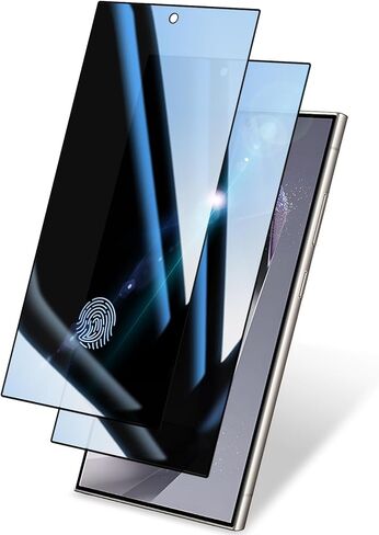 عبوتان من واقي شاشة الخصوصية لهاتف Samsung Galaxy S24 Ultra|زجاج مقسى مضاد للتجسس مع دعم فتح بصمة الإصبع، ومضاد للخدش، وصلابة 9H وسهولة التركيب in Saudi Arabia