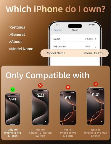 واقي شاشة ruwa لهاتف iPhone 15 Pro مقاس 6.1 بوصة [عبوة من قطعتين]، صندوق خالٍ من الفقاعات والغبار من الزجاج المقسى عالي الدقة، صلابة 9H، مضاد للخدش، صديق للحافظة، إزالة الغبار تلقائيًا، سهل التركيب in Kuwait