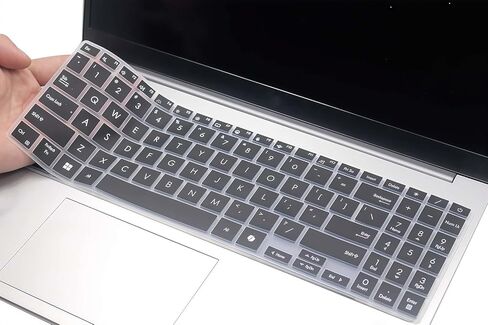 غطاء جلد لوحة المفاتيح من السيليكون متوافق مع 2025 2024 ASUS Vivobook 15 M5506 S5506 Q5507 S5507 S5507QA 15.6 بوصة، VivoBook 16 M1607 X1607QA M5606 S5606 V16 V3607 S16 M3607 S3607 16 بوصة (أسود) in Kuwait