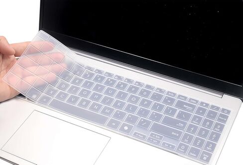 غطاء جلد لوحة المفاتيح من السيليكون متوافق مع 2025 2024 ASUS Vivobook 15 M5506 S5506 Q5507 S5507 S5507QA 15.6 بوصة، VivoBook 16 M1607 X1607QA M5606 S5606 V16 V3607 S16 M3607 S3607 16 بوصة (أسود) in Kuwait