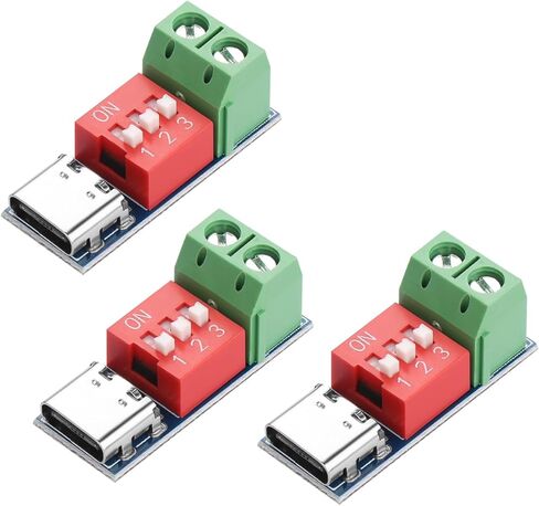 3PCS USB-C PD/QC Trigger Board Module,USB Type-c to 5V 9V 12V 20V Boost Module,USB-C PD Adjustable Voltage Power Trigger Adapter in Saudi Arabia