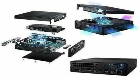 كمبيوتر مكتبي Lenovo ThinkCentre M90q Gen 6 13AC0026US - Intel Core Ultra 9 285-32 جيجابايت - 256 جيجابايت PCI Express NVMe 4.0 x4 SSD - صغير - أسود - شريحة Intel Q870 - Windows 11 Pro in Kuwait