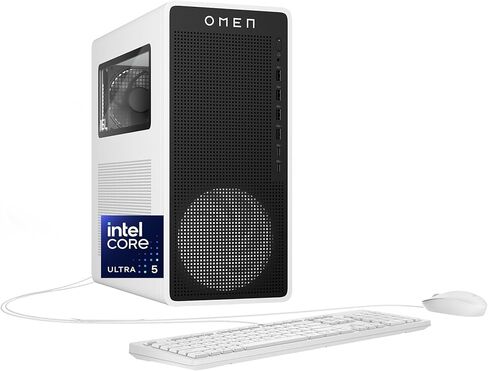 كمبيوتر مكتبي HP OMEN 16L للألعاب، Intel Core Ultra 5 225F، ذاكرة الوصول العشوائي 8 جيجابايت، 512 جيجابايت SSD، NVIDIA GeForce RTX 3050، Windows 11 Home، Microsoft Copilot، Panda Metal، TG03-0110 (2025) in Kuwait