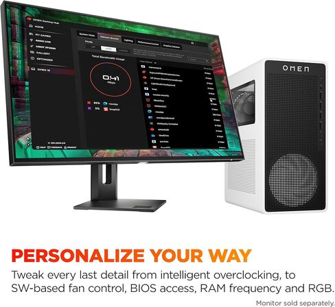 كمبيوتر مكتبي HP OMEN 16L للألعاب، Intel Core Ultra 5 225F، ذاكرة الوصول العشوائي 8 جيجابايت، 512 جيجابايت SSD، NVIDIA GeForce RTX 3050، Windows 11 Home، Microsoft Copilot، Panda Metal، TG03-0110 (2025) in Kuwait