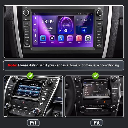 راديو سيارة 4G+64G Android 13 لسيارة Toyota Camry 2012 2013 2014، 10.1 بوصة تعمل باللمس Carplay اللاسلكي وAndroid Auto يدعم ترقية راديو شاشة اللمس مع كاميرا AHD، ملاحة GPS، SWC، WiFi، FM، بلوتوث in Kuwait