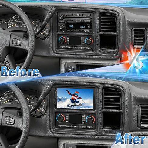 راديو ستيريو للسيارة Android 14 Double Din لسيارة Chevy Avalanche 1500 2500 2003-2006، 7 بوصات راديو سيارة مع تشغيل لاسلكي Android Auto GPS WiFi Bluetooth RDS DSP SWC Mic كاميرا احتياطية in Kuwait