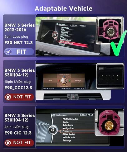 شاشة Linux لسيارة BMW F30 F31 F32 F33 F34 F35 F20 F21 F22 NBT نظام Carplay سلكي/لاسلكي Android Auto 10.25 IPS لمس، 5.0 بلوتوث، ملحقات BMW 328i 320i التحديثية راديو 2012-2017 in Kuwait