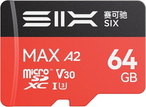 SIX M200 256GB Micro SD Card Read Up to 190MB/s for 4K UHD Continuous Recording - A2, U3, V30 microSDXC Memory Card 256GB with Adapter for Action Cameras, Drones, Gaming Consoles, Dash Cams, Phones in Saudi Arabia