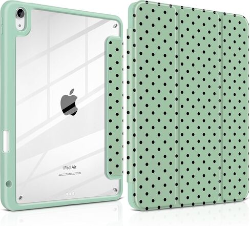 حافظة لجهاز iPad Air 11 بوصة M3 M2 2025 2024، iPad Air الجيل الخامس والرابع 10.9 بوصة 2022 2020 - [حامل أقلام مدمج]، ظهر صلب شفاف مقاوم للصدمات، حامل ثلاثي الطي، تنبيه/غفو تلقائي، خطوط وردية in Kuwait