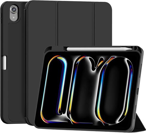 Case for iPad (A16) 11th Generation 11 inch 2025 / iPad 10th Generation 10.9 inch 2022, Smart Folio with Pencil Holder, Soft TPU Back,Auto Wake/Sleep, Support Touch ID - Black in Saudi Arabia