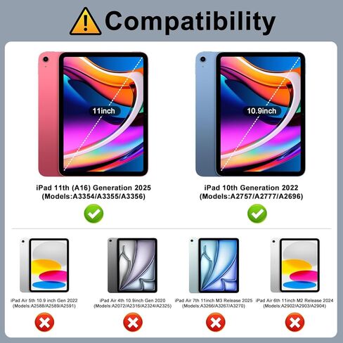 Case for iPad (A16) 11th Generation 11 inch 2025 / iPad 10th Generation 10.9 inch 2022, Smart Folio with Pencil Holder, Soft TPU Back,Auto Wake/Sleep, Support Touch ID - Black in Saudi Arabia