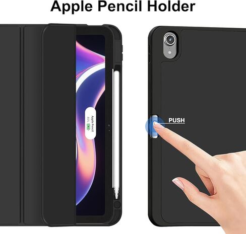 Case for iPad (A16) 11th Generation 11 inch 2025 / iPad 10th Generation 10.9 inch 2022, Smart Folio with Pencil Holder, Soft TPU Back,Auto Wake/Sleep, Support Touch ID - Black in Saudi Arabia